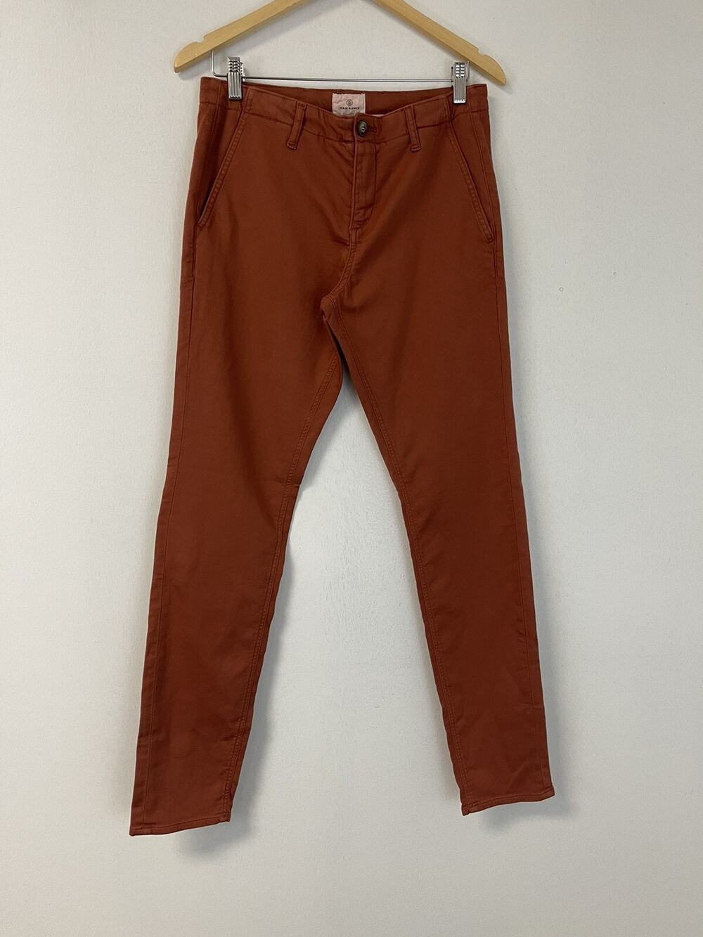 Serge Blanco Pants Men's 40x32 Chino Orange Sweat Denim Stretch France N247